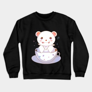 little bear in a tea cup Crewneck Sweatshirt